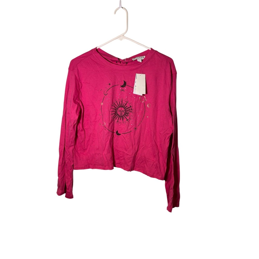 Frayed Jeans NEW‎ Shirt Raspberry Rose Medium